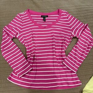 Ralph Lauren Pink and White Striped Top